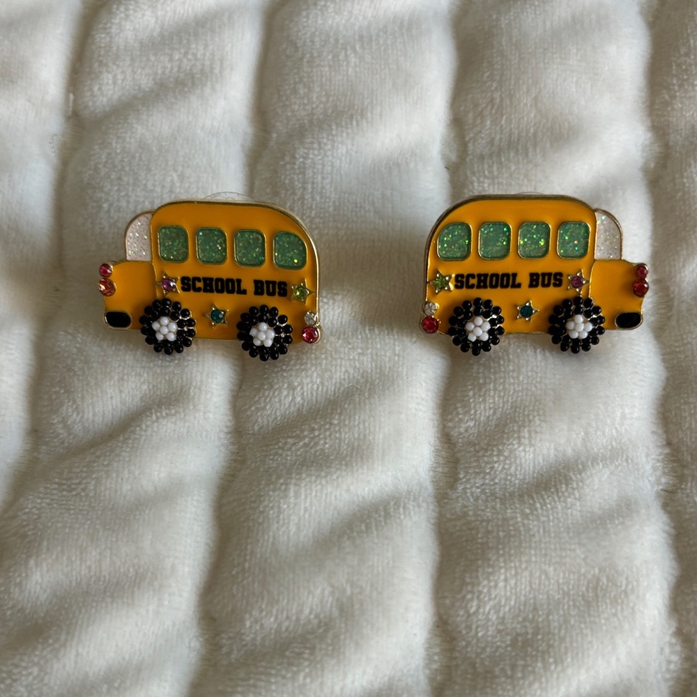 Charming Yellow School Bus Earrings